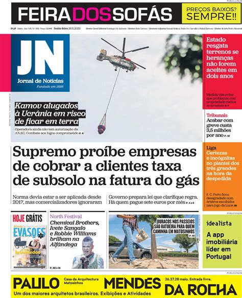 Capa Jornal De Notícias 26 Maio 2023 Capasjornaispt