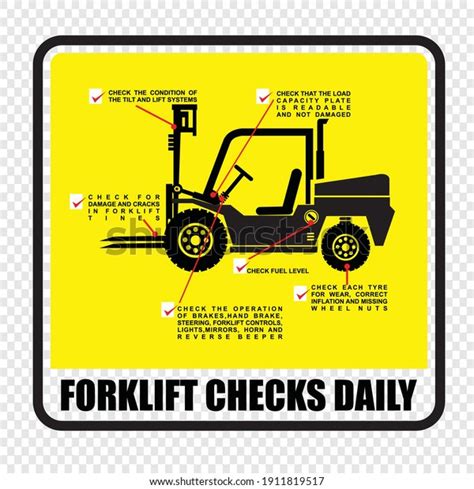 Forklift Checks Daily Sign Label Vector Stock Vector Royalty Free 1911819517