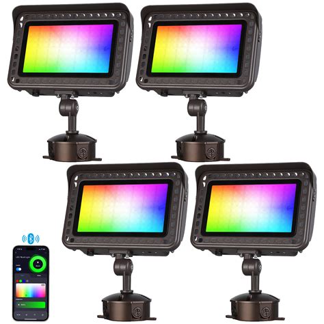 Leonlite Led Smart Flood Light Knuckle Mount Commercial Security Lights 16 Million Colors