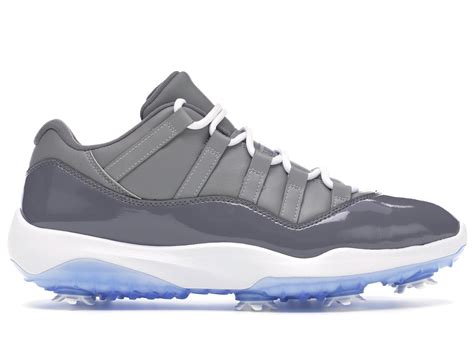 Nike Air Jordan 11 Patent And Smooth Leather Golf Shoes in Grey (Gray ...