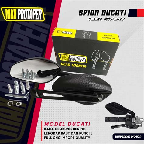 Jual Spion Model Ducati Napoleon Vario Beat Nmax Xmax Aerox Kaca Bening