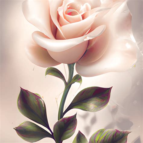 Old English Light Pink Rose Painting · Creative Fabrica