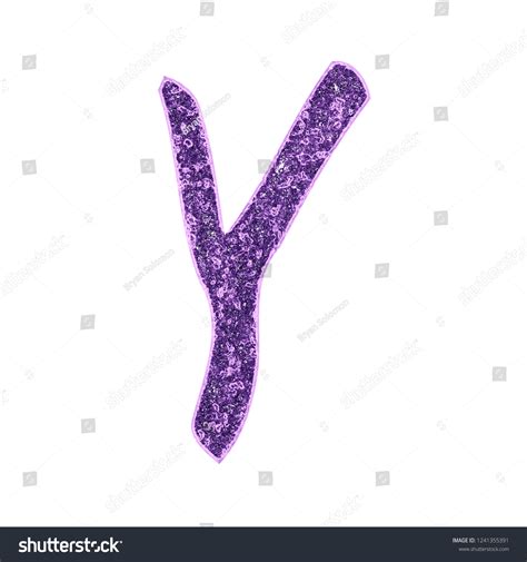 Rough Aged Metallic Purple Letter Y Stock Illustration 1241355391
