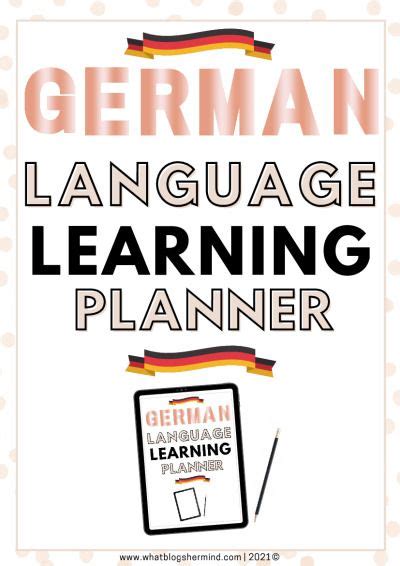 The German Language Learning Planner Is Shown