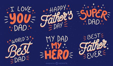 Fathers Day Colorful Lettering Vector Download