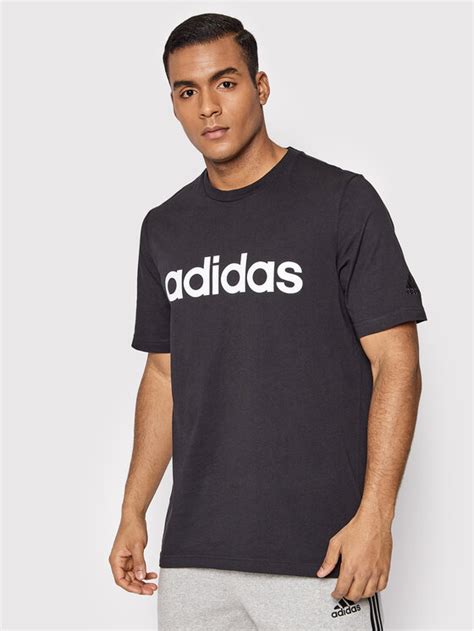 Adidas T Shirt Essentials Embroidered Linear Logo Gl Schwarz