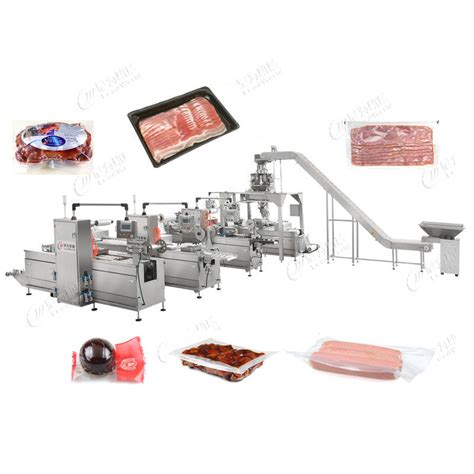 Automatic Cling Film Packaging Machine Frozen Foods Meat Thermoforming