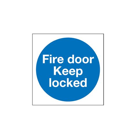 Sitesafe Fire Door Keep Locked Rigid Pvc Sign 100 X 100mm Ssf 964