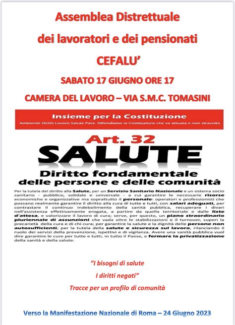 Cefalù oggi volantinaggio e sabato assemblea distrettuale di Cgil e