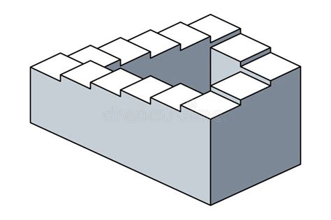 Penrose Treppe Unmögliche Treppenhäuser Optische Täuschung Vektor