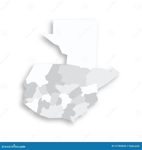 Guatemala Political Map Of Administrative Divisions Vector Illustration