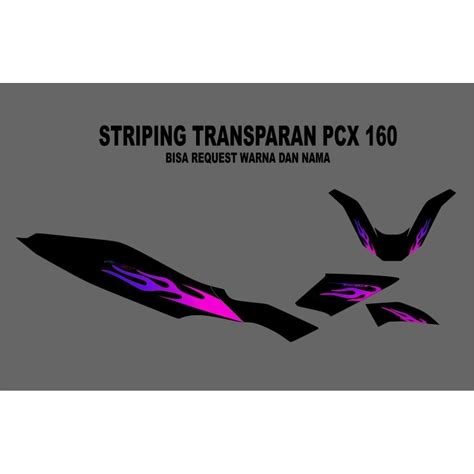 Jual Striping Stiker Transparan PCX 160 Motif Api Bisa Request Warna