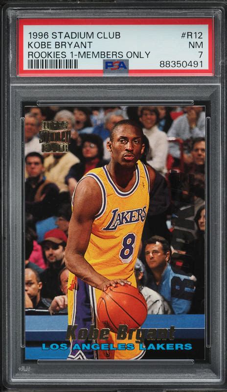 1996 Stadium Club 1 Members Only Kobe Bryant ROOKIE R12 PSA 7 NRMT