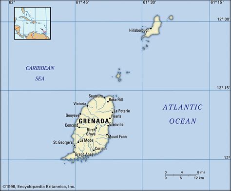 Map Of Grenada And Geographical Facts Where Grenada Is On The World