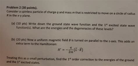 Solved Problem Points Consider A Spinless Particle Chegg