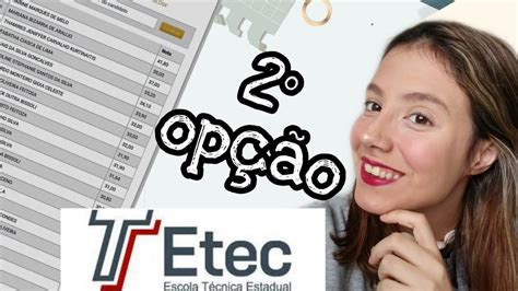 Etec Como Funciona A Op O De Curso Eu Passei Na Etec Youtube