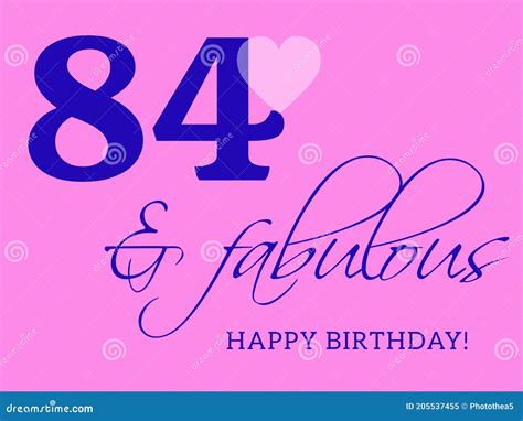 84th Happy Birthday Card Illustration Stock Illustration - Illustration of background ...