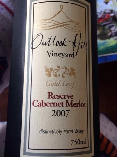 Outlook Hill Yarra Valley Gold Leaf Reserve Cabernet Merlot Vivino