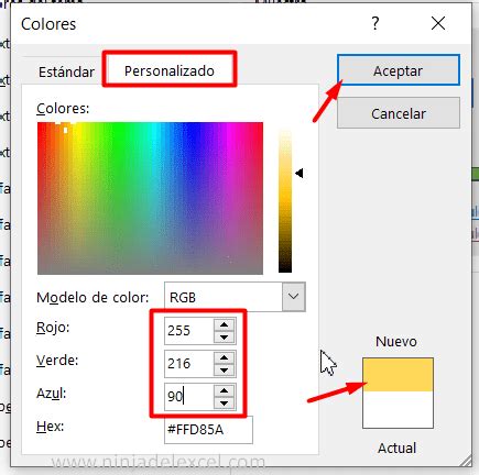 Paleta De Colores En Excel Paso A Paso Ninja Del Excel