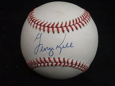 George Kell Signed Autographed Oal Bobby Brown Baseball Lom Coa