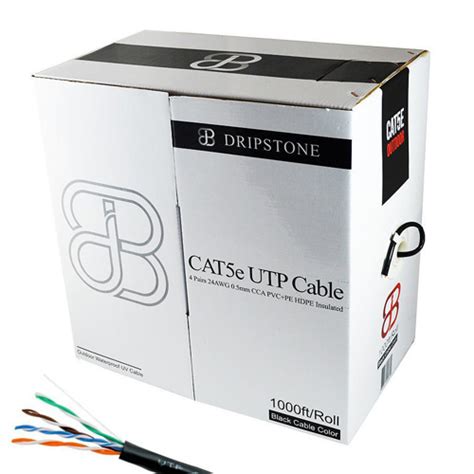 Dripstone 1000FT CAT5E Outdoor Direct Burial Solid Cable UTP Waterproof