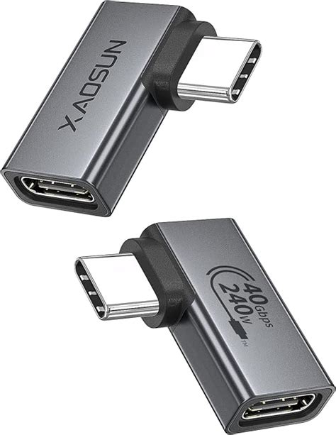 Amazon co jp USB4 Type C 変換アダプタ L字 L型 2個セット XAOSUN タイプc 最大240W充電 タイプc