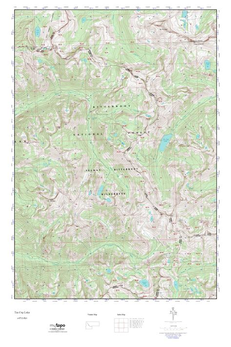 MyTopo Tin Cup Lake Montana USGS Quad Topo Map