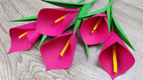 Diy Art How To Make Calla Lily Paper Flowers Simple Origami Made Your Own Craft Tutorial