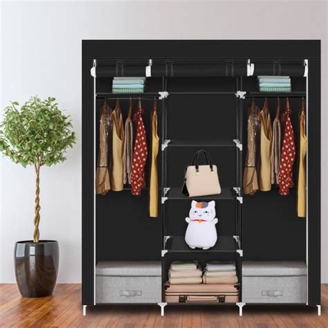 Armoire De Rangement En Tissu Intiss Avec Barre De Suspension