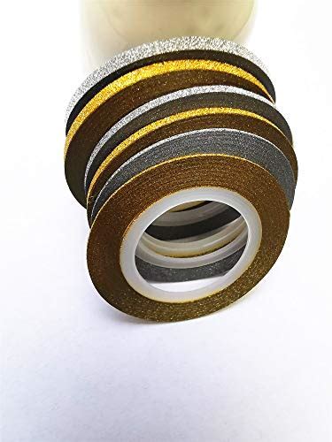 Valuu Rolls Glitter Gold Silver Nail Art Stripping Tape Line Shiny