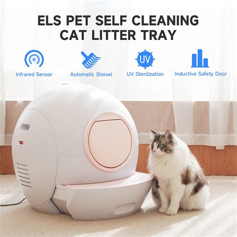 Els Pet Self Cleaning Cat Litter Box No Scooping Automatic Cat Litter