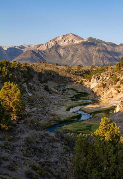 Premium Photo Sunrise At Hot Creek Geological Site In California