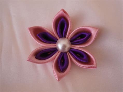 Kanzashi Flower Tutorial How To Diy Ribbon Flowers Kanzashi Flores De