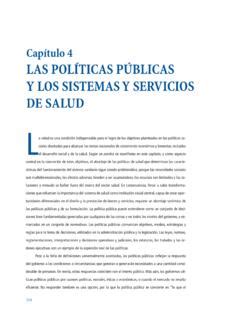 Capítulo 4 LAS POLÍTICAS PÚBLICAS Y LOS SISTEMAS Y Marco Legal Y