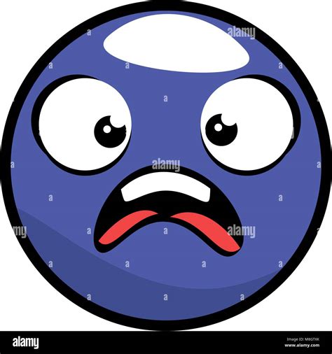 Emoticon Gesicht Kawaii Charakter Vector Illustration Design Stock