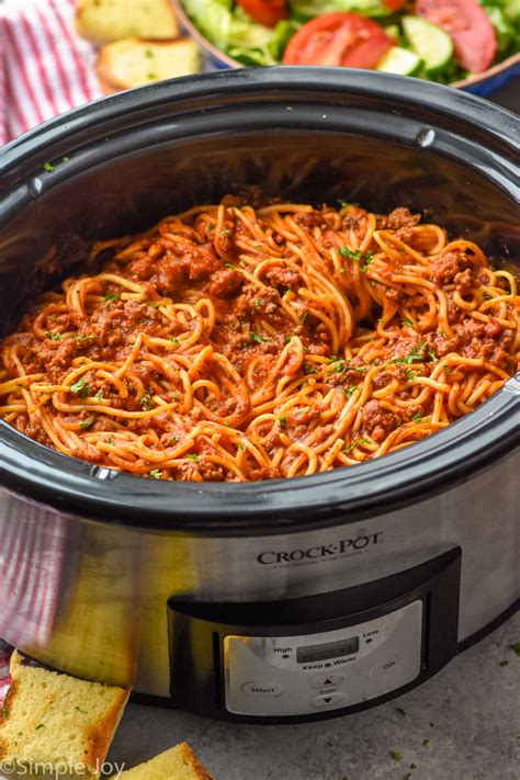crock pot spaghetti simple joy