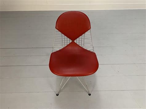 Suite Of 4 Vitra Eames Dkr 2 Bikini Chairs In Red Premium Leather For Sale At 1stDibs