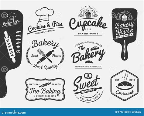 Set Of Bakery And Bread Logo Labels Design Stock Vector Image 57131208