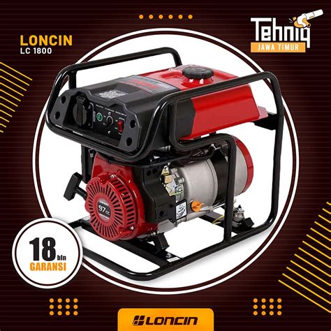 Jual Gasoline Generator Loncin Lc 1800 Genset Generator Listrik 1000