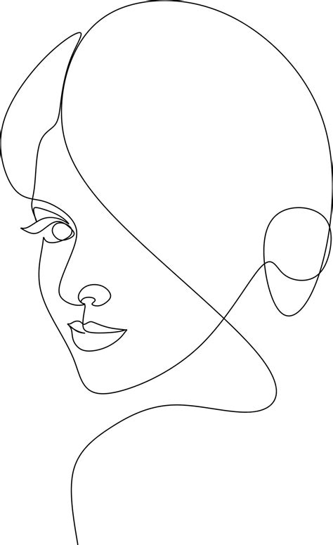 Premium Vector Abstract Girl Face Continuous One Line Drawing