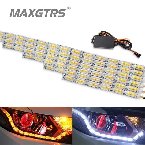 X Car Waterproof Flexible White Amber Switchback Led Knight Rider