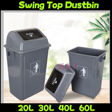 40L 60L Swing Top Garbage Bin With Swing Lid Dustbin Waste Paper