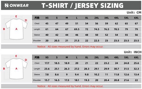 Size Charts - ONWEAR | The Esports Merchandise Company