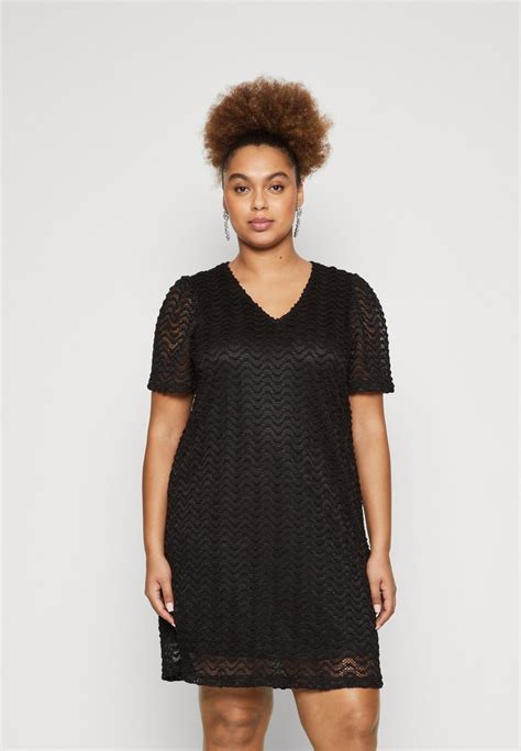 Vero Moda Curve Vmcisolde Short Dress Jurk Blackzwart Zalandonl