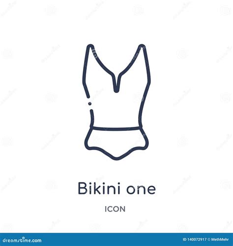 Linear Bikini One Piece Swimwear Icon From Fashion Outline Collection