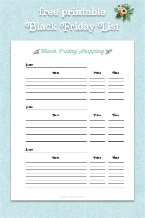 Black Friday Shopping List