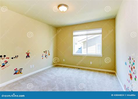 Empty Kids Room with Painted Walls Stock Photo - Image of construction ...