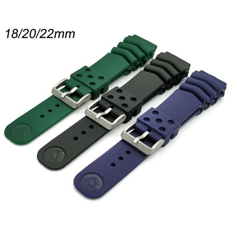 18mm 20mm 22mm Diving Watch Strap Men Sport Silicone Waterproof Wrist Band Bracelet Belt