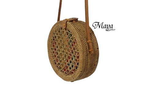 Round Wicker Rattan Crossbody Purse Iucn Water