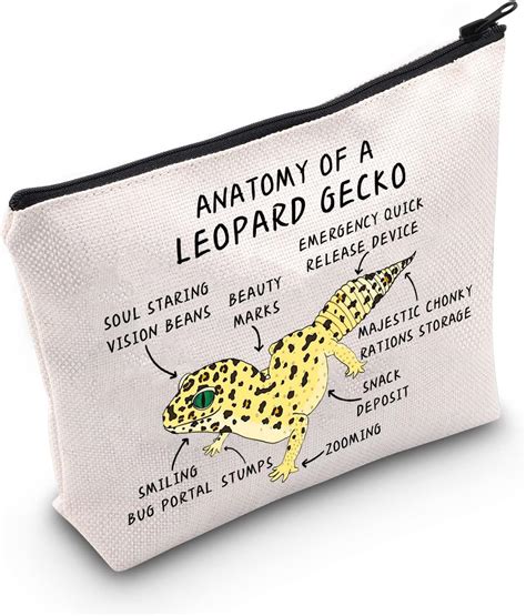 G Tup Leopard Gecko Lover Gift Anatomy Of A Leopard Gecko Makeup Bag